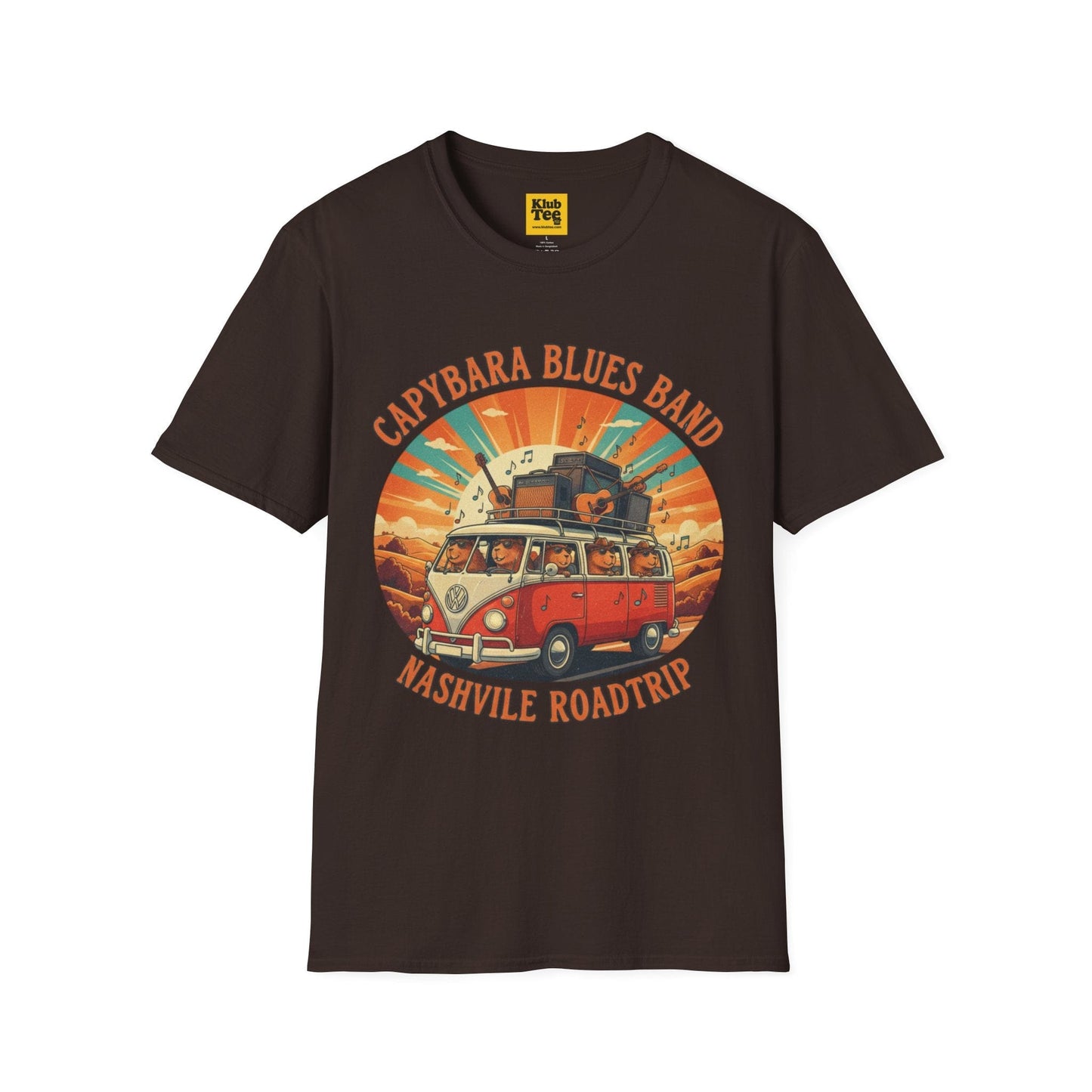 Capybara Blues Band T-Shirt - Vintage Road Trip Tee