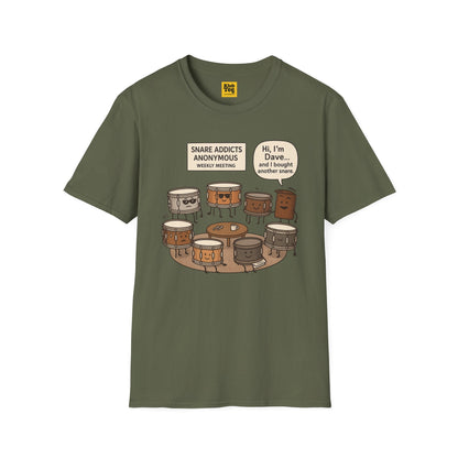 Snare Addicts Anonymous T-Shirt - Drummer Humor