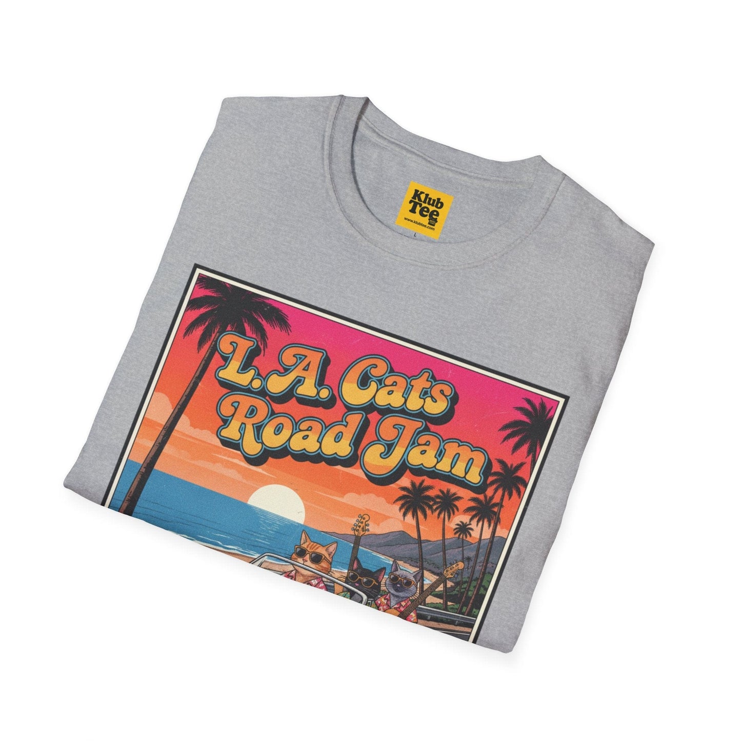 L.A. Cats Road Jam T-Shirt - Vintage Cat Lover Tee