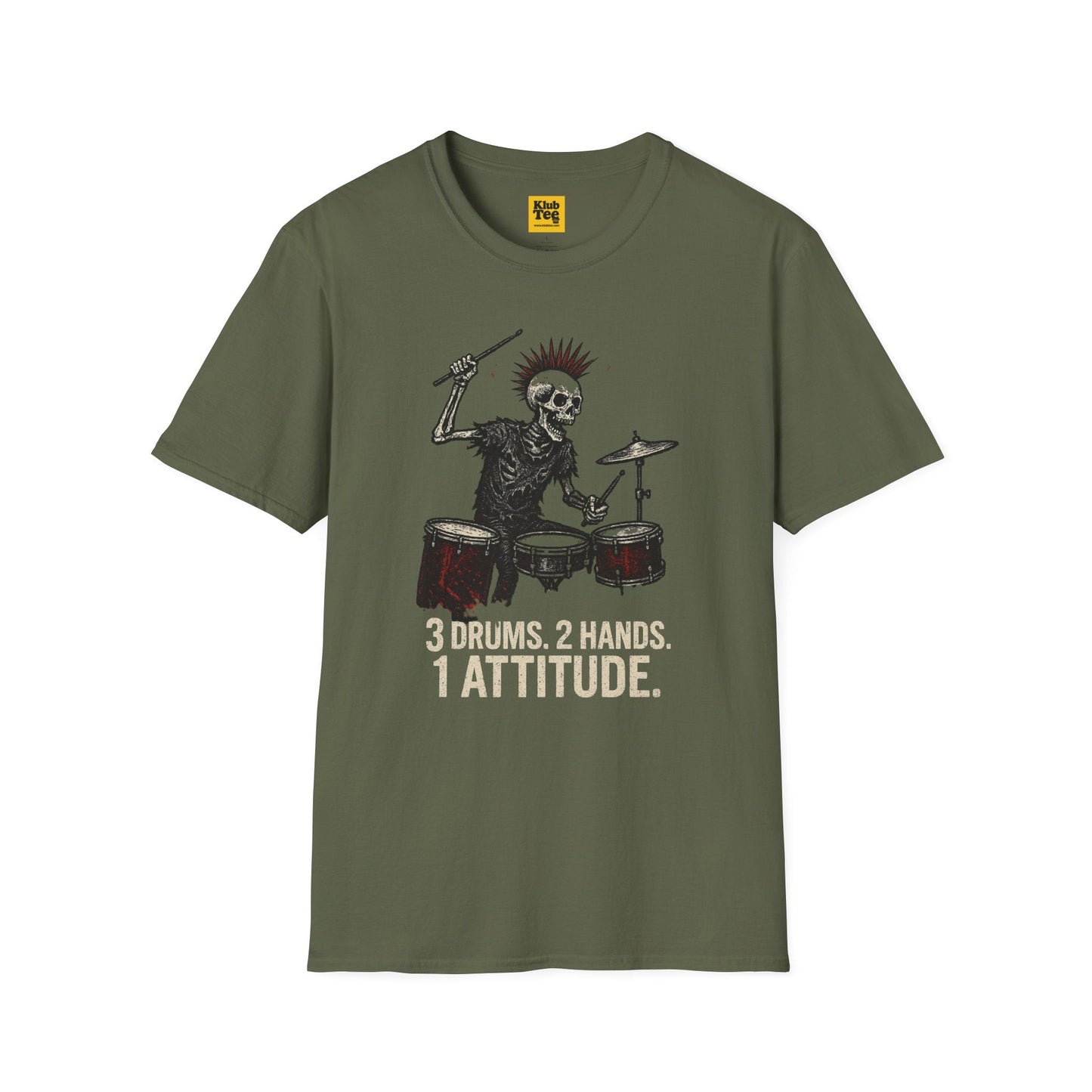 Rockin' Skeleton Drummer T-Shirt - Attitude Design