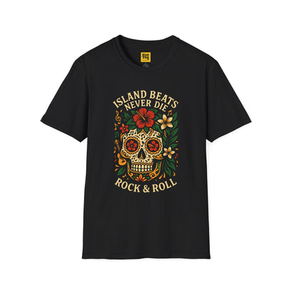 Skull & Floral Rock T-Shirt - Gothic Design