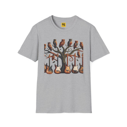 Whimsical Guitar Tree T-Shirt - Nature Music