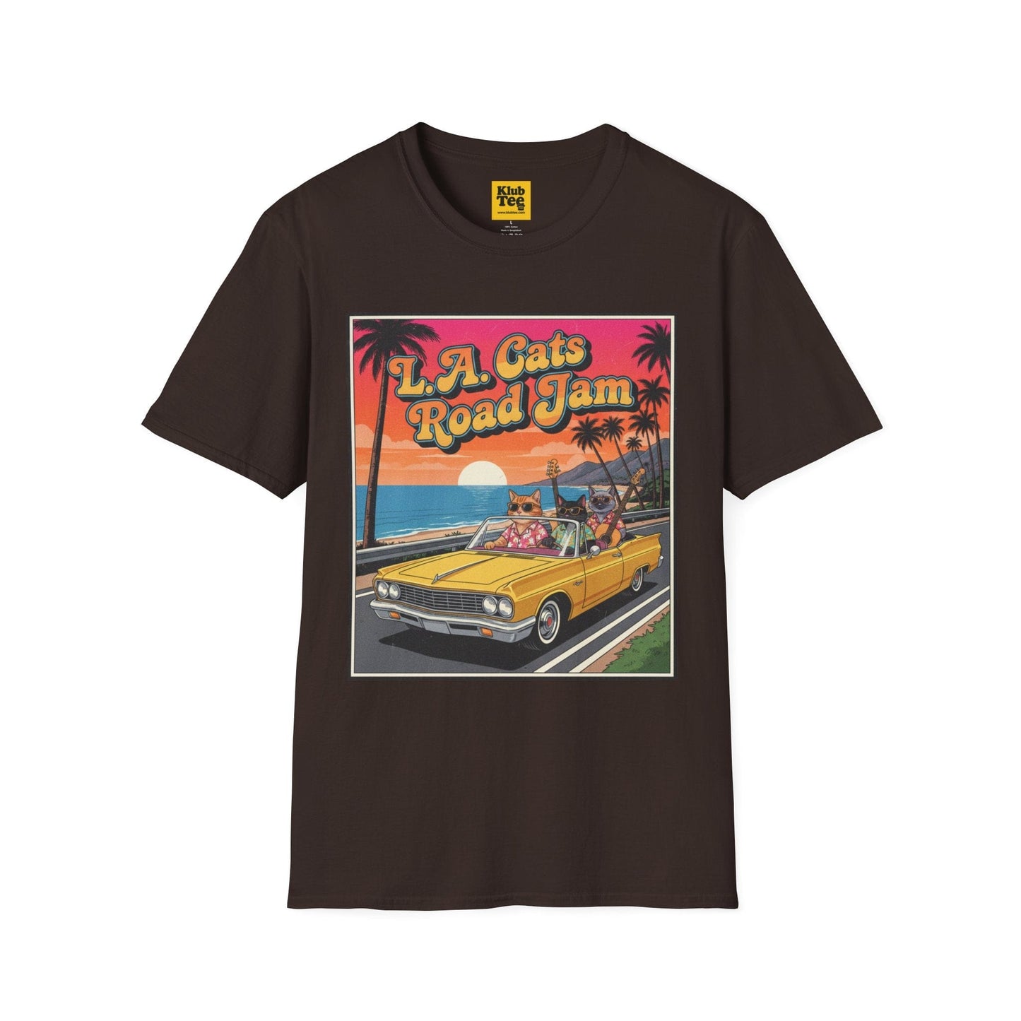 L.A. Cats Road Jam T-Shirt - Vintage Cat Lover Tee