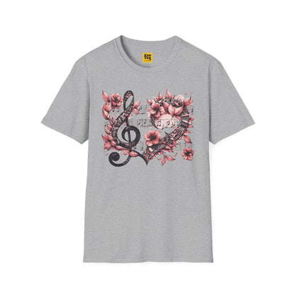 Floral Music Note T-Shirt - Single Note Design