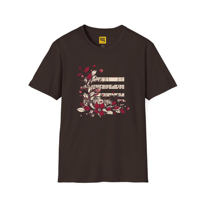Floral Music Notes T-Shirt - Garden Melody
