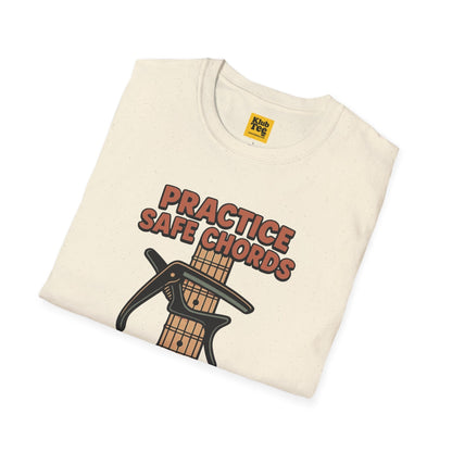 Practice Safe Chords T-Shirt - Guitar Humor