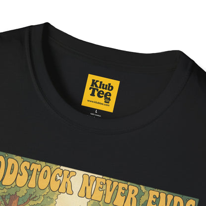 Woodstock Never Ends T-Shirt - Retro Peace Festival