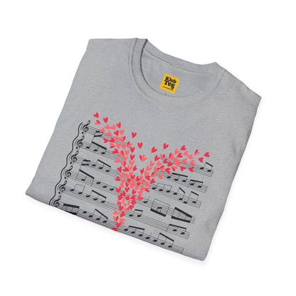 Love Music T-Shirt - Heart-Shaped Notes