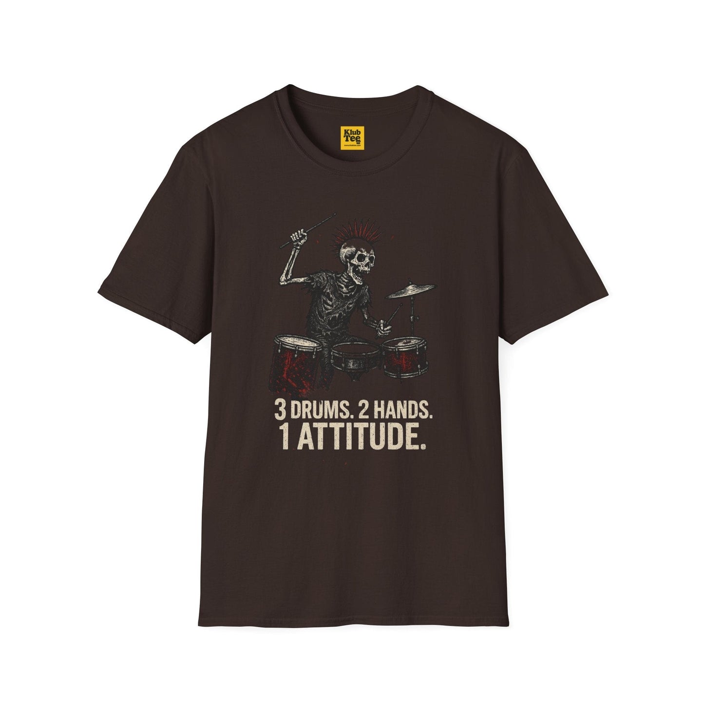 Rockin' Skeleton Drummer T-Shirt - Attitude Design