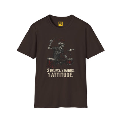 Rockin' Skeleton Drummer T-Shirt - Attitude Design