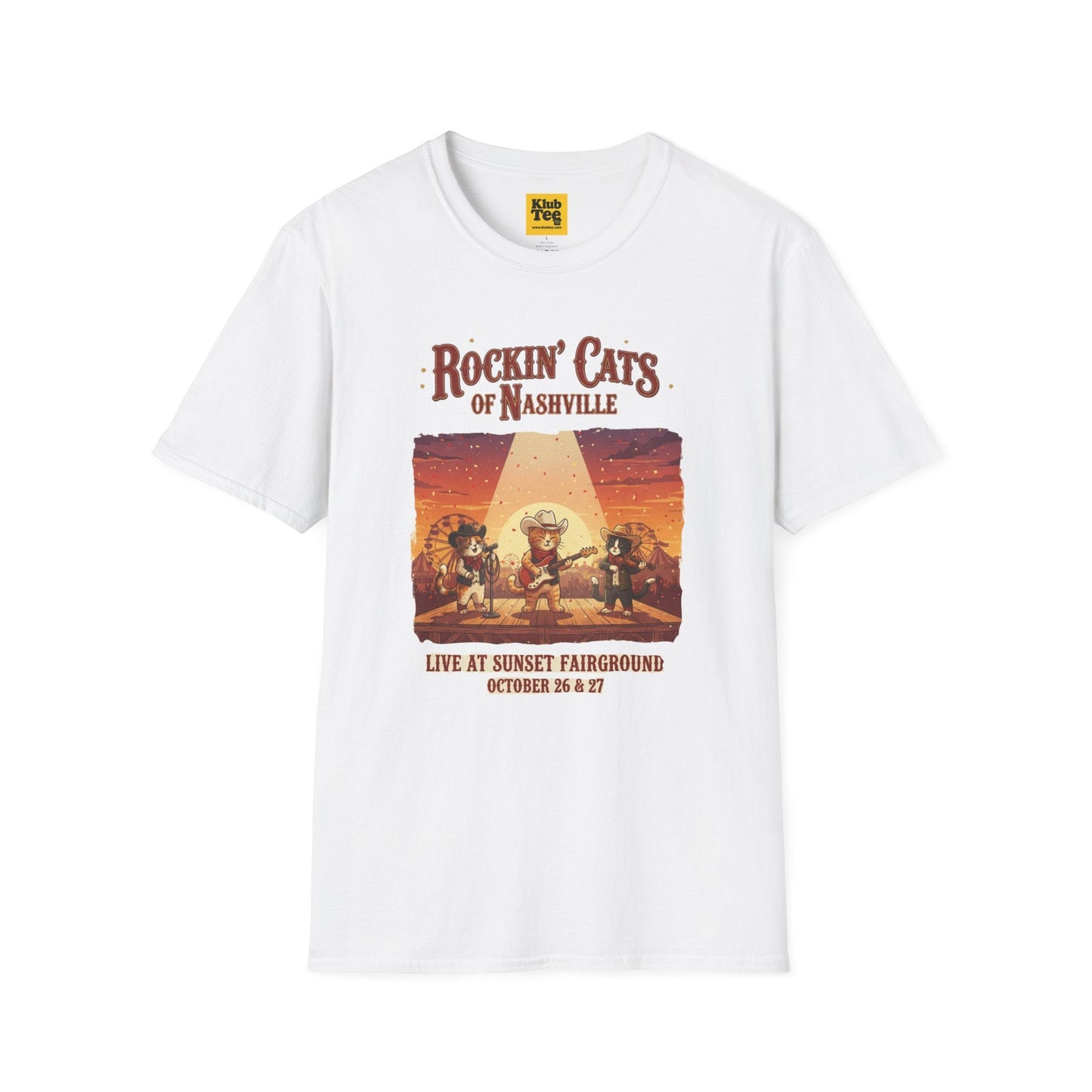 Retro Music Festival T-Shirt - Nashville Cat Concert