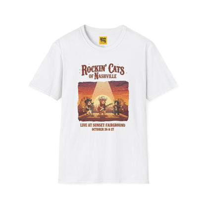 Retro Music Festival T-Shirt - Nashville Cat Concert