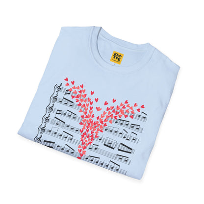 Love Music T-Shirt - Heart-Shaped Notes