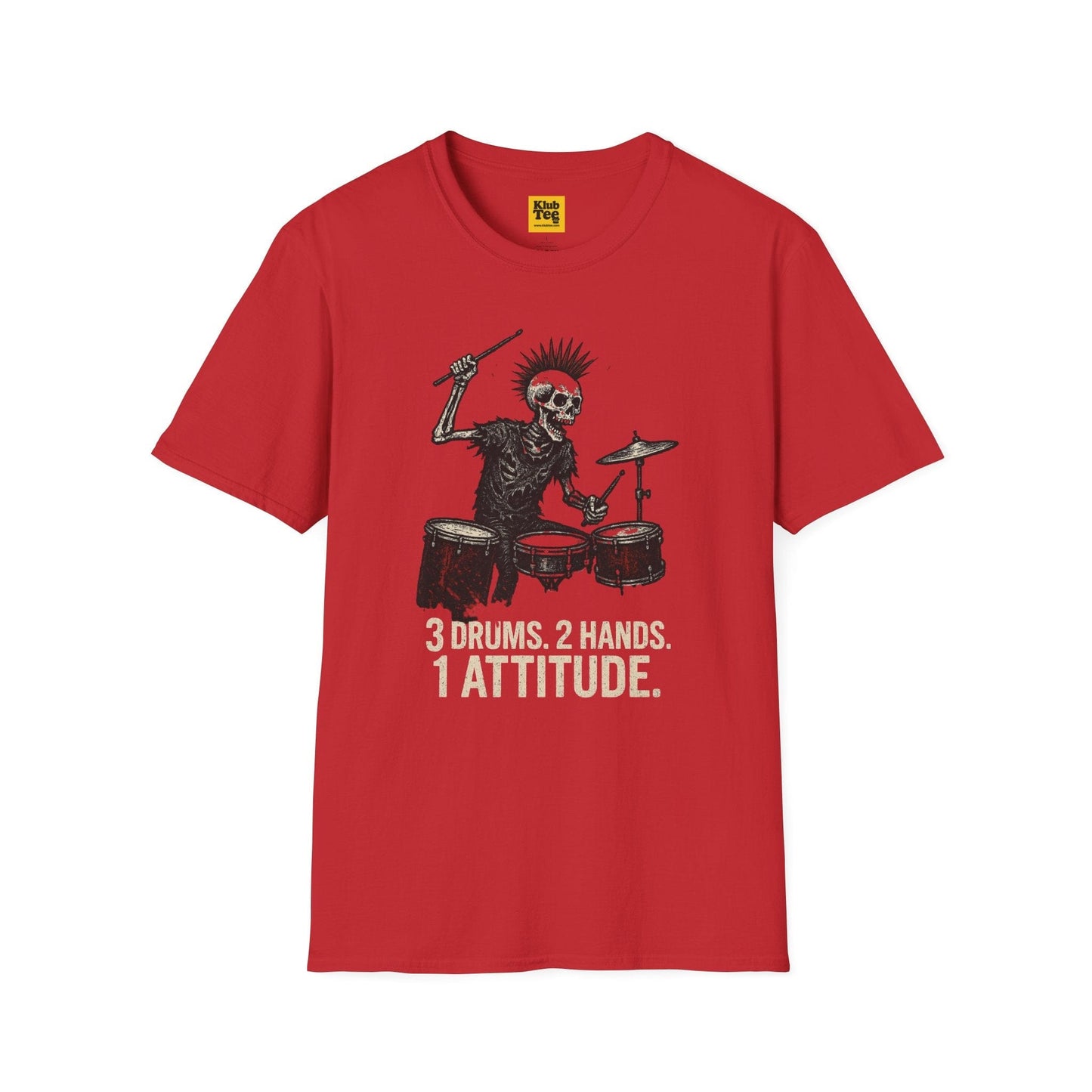 Rockin' Skeleton Drummer T-Shirt - Attitude Design