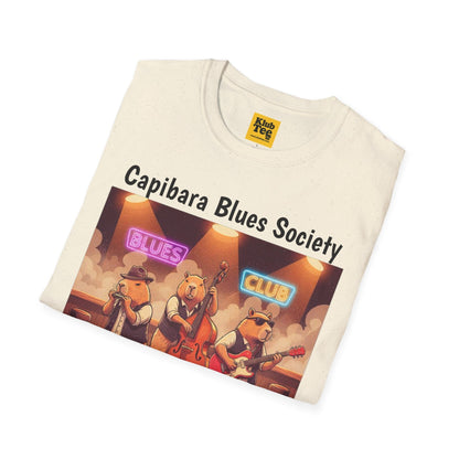 Capybara Blues Society T-Shirt - Retro Music Tee