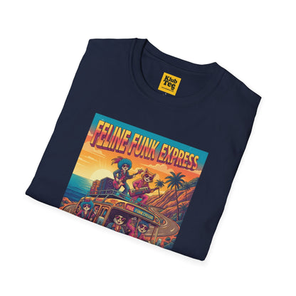 Feline Funk Express T-Shirt - Cat Lover Vintage Tee
