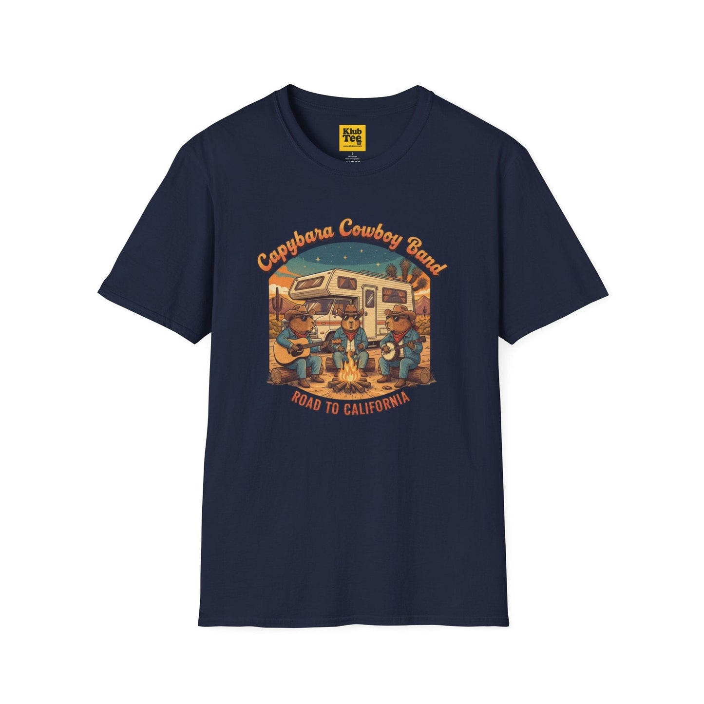 Capybara Cowboy Band T-Shirt - Road Trip Adventure Tee