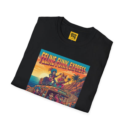Feline Funk Express T-Shirt - Cat Lover Vintage Tee