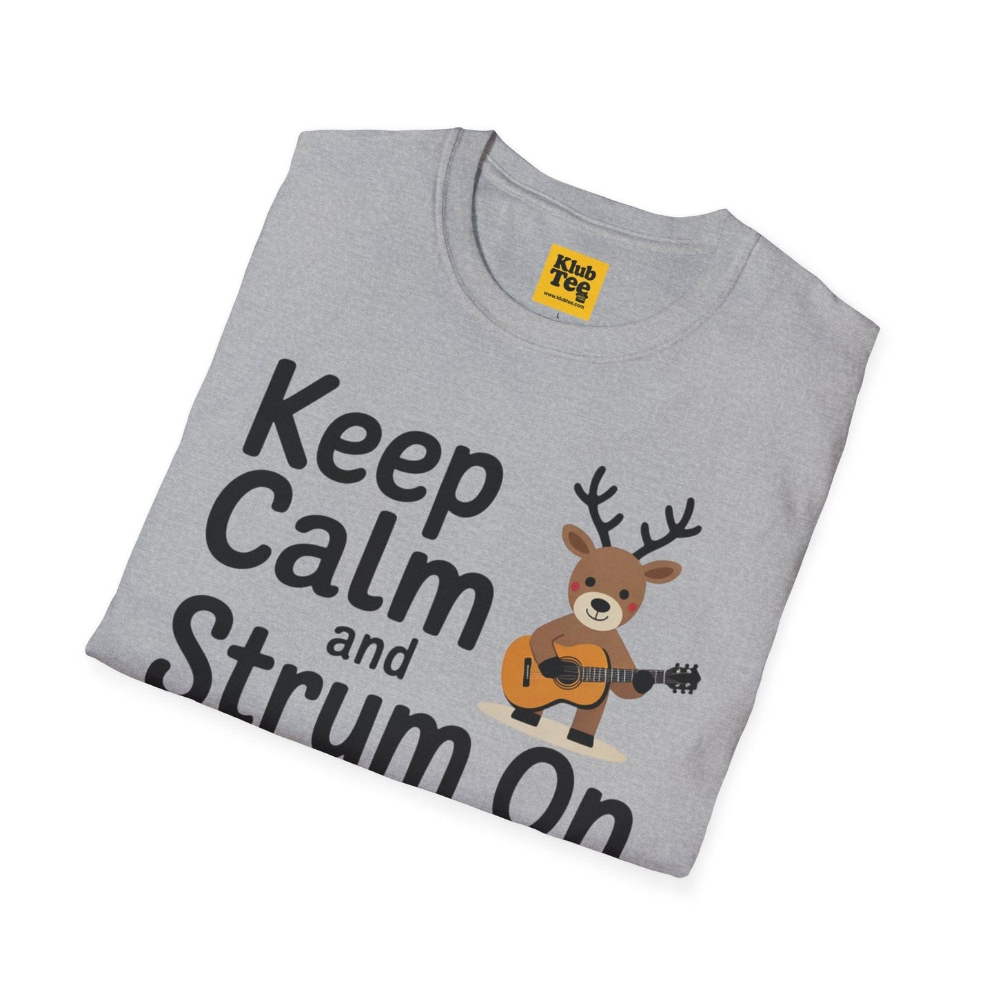 Keep Calm and Strum On Christmas T-Shirt - Reindeer