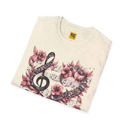 Floral Music Note T-Shirt - Single Note Design