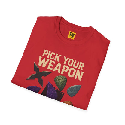 Pick Your Weapon T-Shirt - Guitar Choice