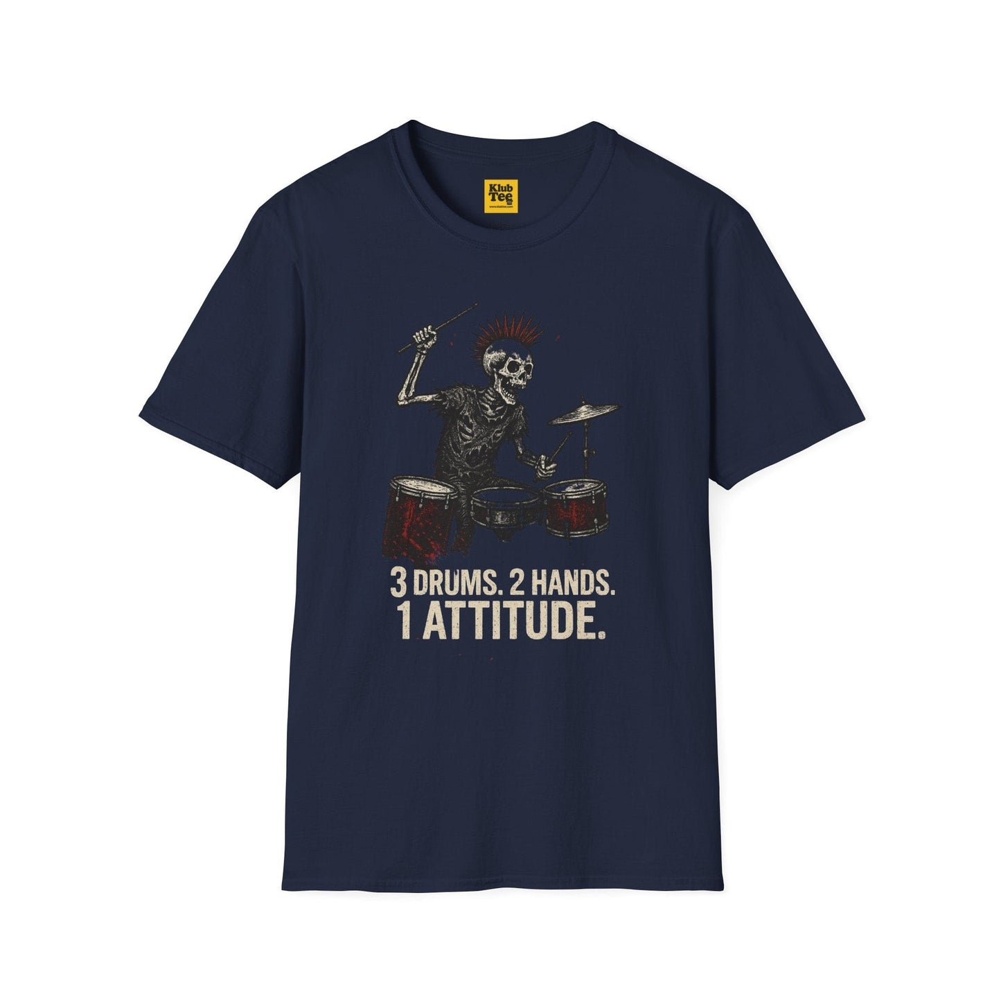 Rockin' Skeleton Drummer T-Shirt - Attitude Design