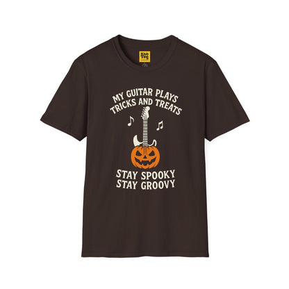 Halloween Guitar T-Shirt - Spooky Music Design