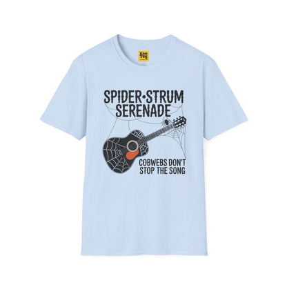 Spider Strum Serenade Halloween Music T-Shirt