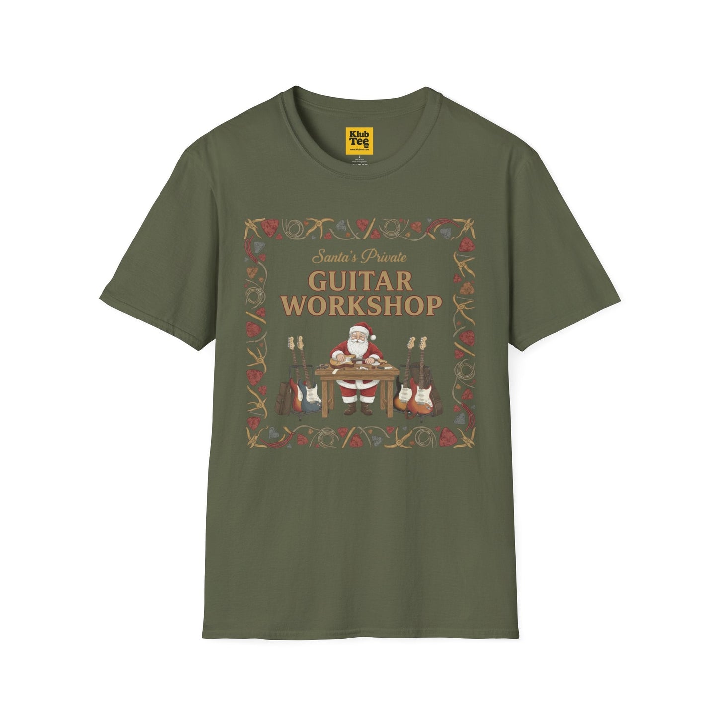 Santa's Guitar Workshop T-Shirt - Christmas Music
