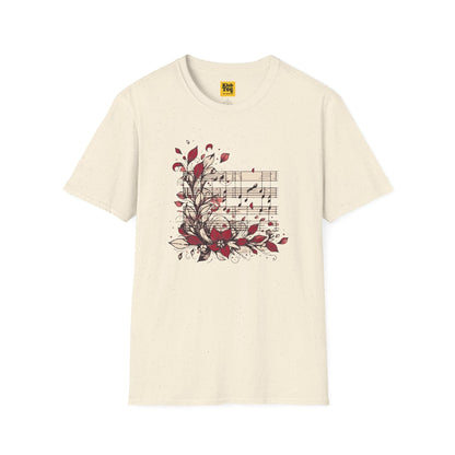 Floral Music Notes T-Shirt - Garden Melody