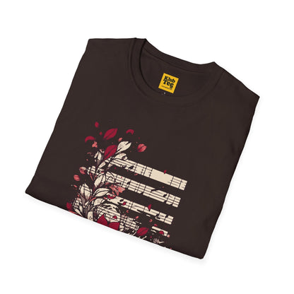 Floral Music Notes T-Shirt - Garden Melody