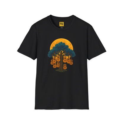 Moon Tree Guitar T-Shirt - Artistic Design