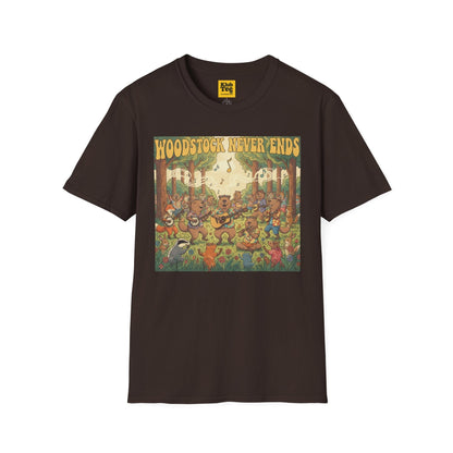 Woodstock Never Ends T-Shirt - Retro Peace Festival