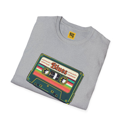 Vintage Blues Cassette T-Shirt - Retro Music