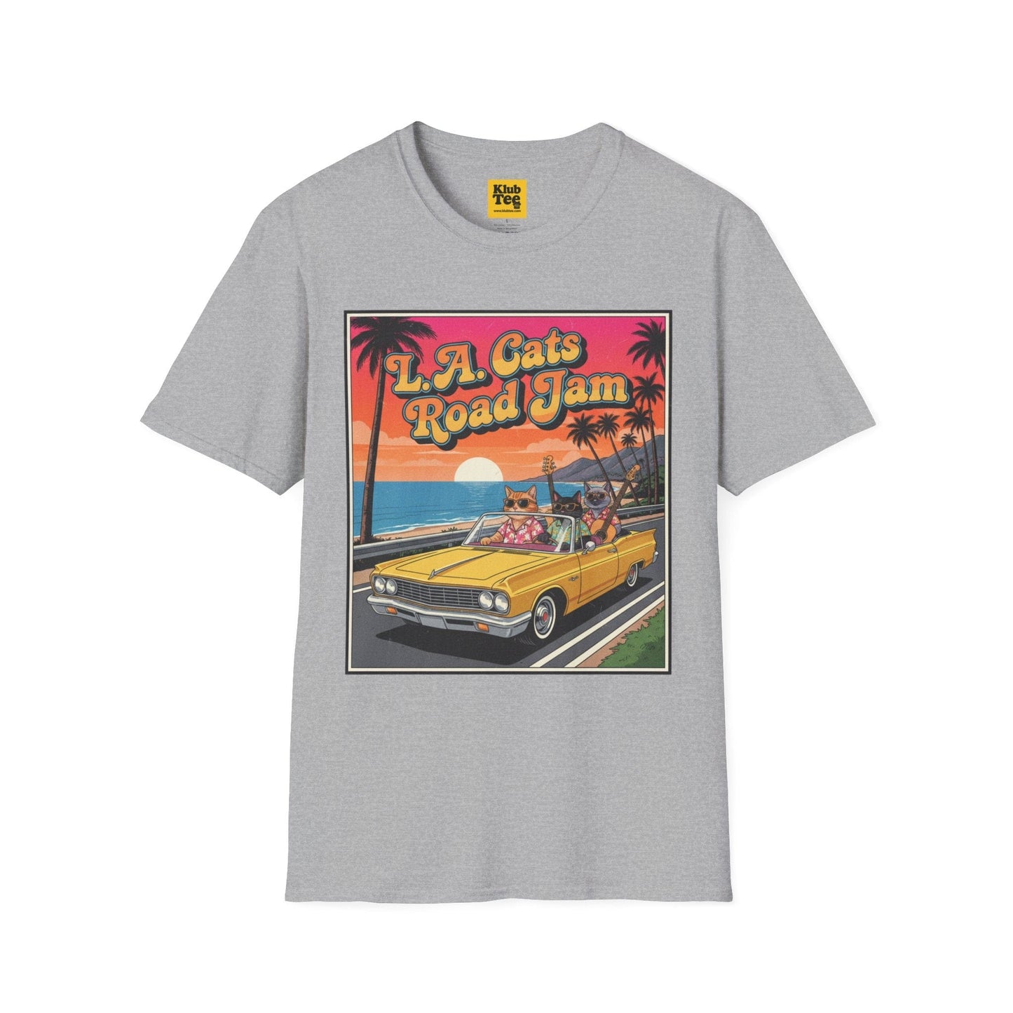 L.A. Cats Road Jam T-Shirt - Vintage Cat Lover Tee