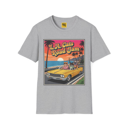 L.A. Cats Road Jam T-Shirt - Vintage Cat Lover Tee