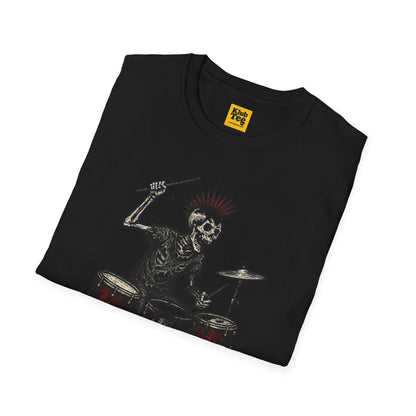 Rockin' Skeleton Drummer T-Shirt - Attitude Design