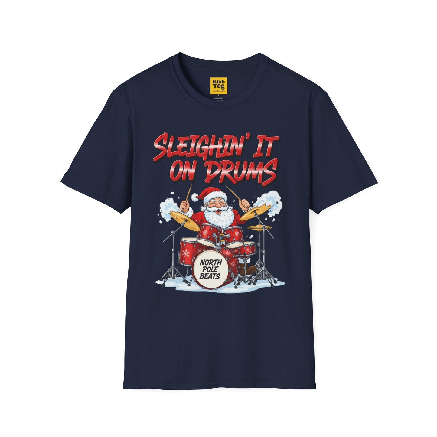 Sleighin' It on Drums T-Shirt - Christmas Drummer