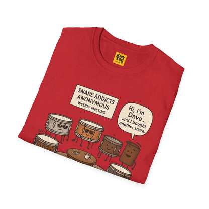 Snare Addicts Anonymous T-Shirt - Drummer Humor