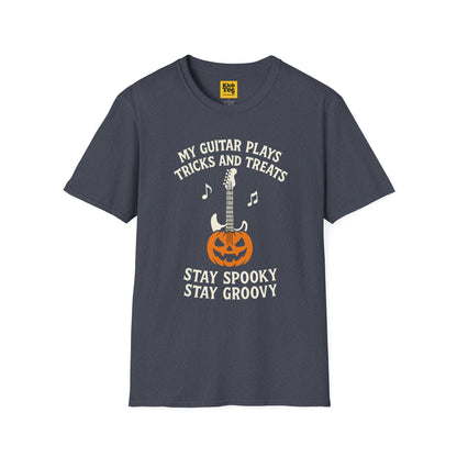 Halloween Guitar T-Shirt - Spooky Music Design
