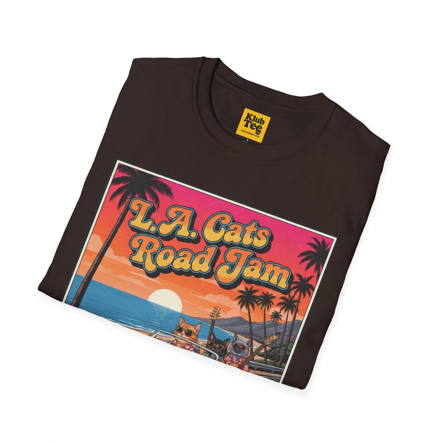 L.A. Cats Road Jam T-Shirt - Vintage Cat Lover Tee