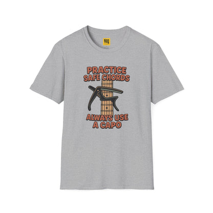 Practice Safe Chords T-Shirt - Guitar Humor