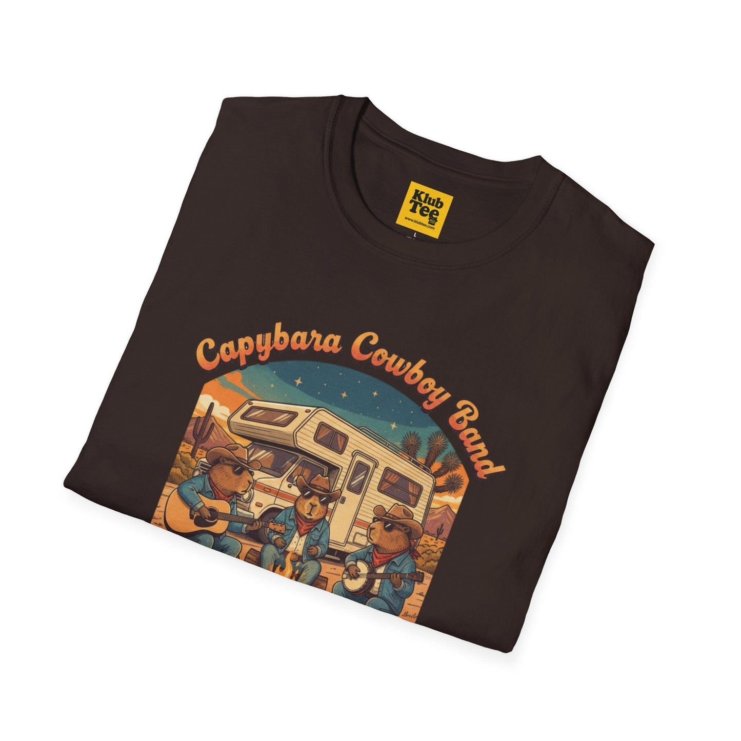 Capybara Cowboy Band T-Shirt - Road Trip Adventure Tee
