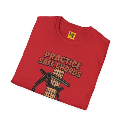 Practice Safe Chords T-Shirt - Guitar Humor