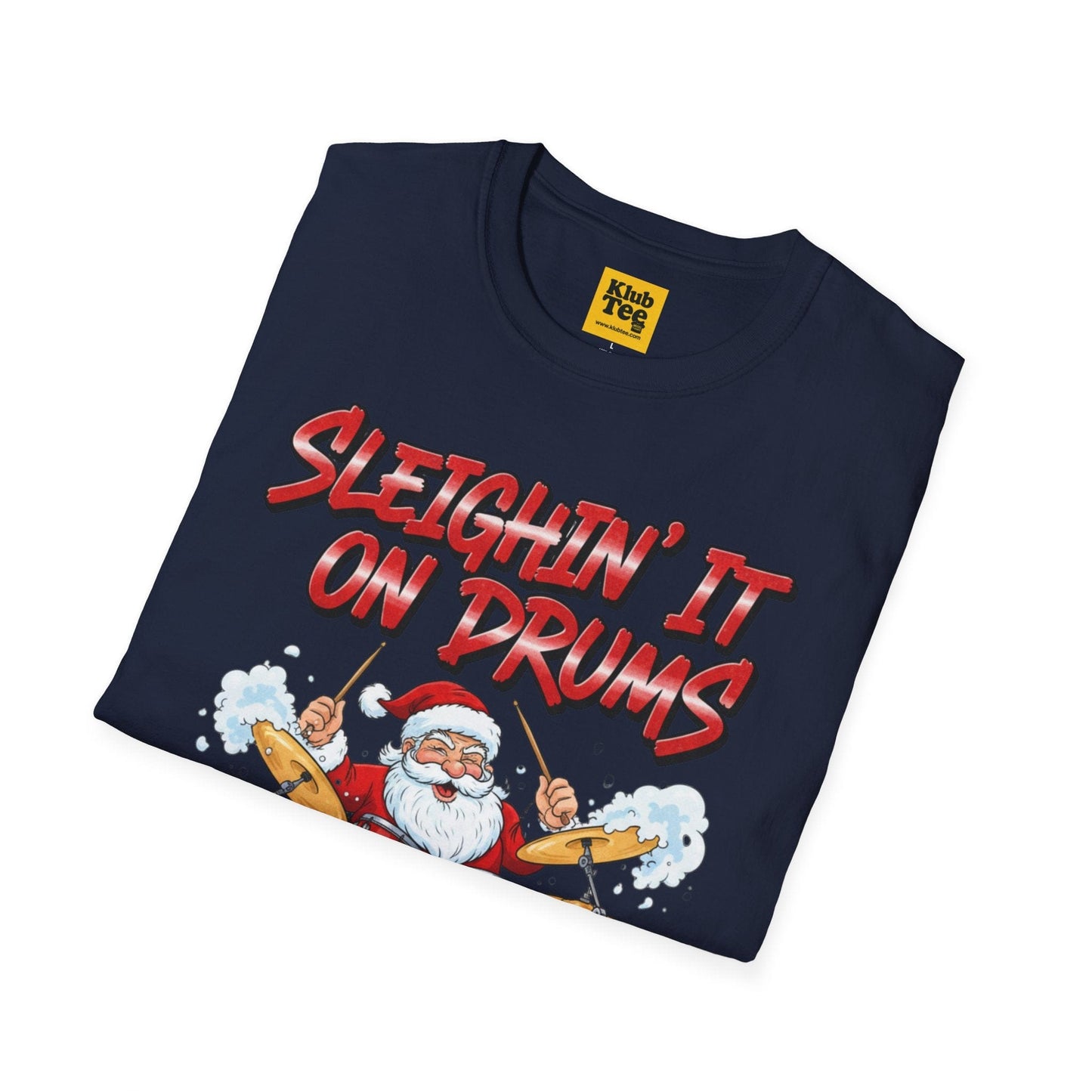 Sleighin' It on Drums T-Shirt - Christmas Drummer