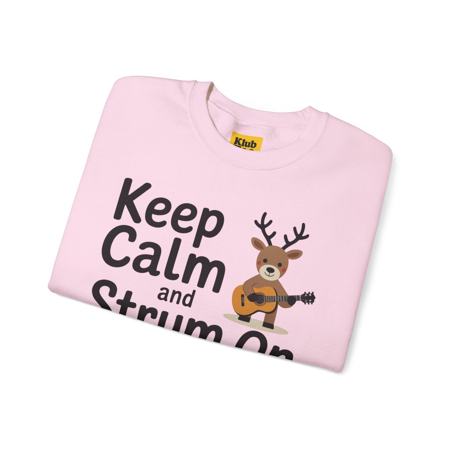 Keep Calm and Strum On Christmas Sweatshirt - Reindeer