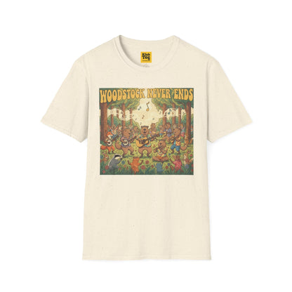 Woodstock Never Ends T-Shirt - Retro Peace Festival