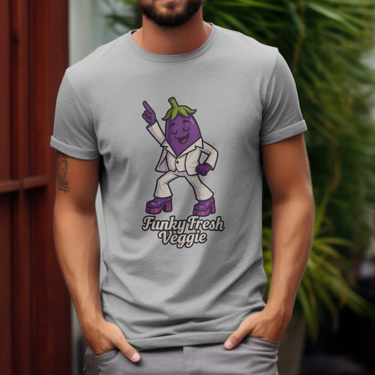 Funky fresh veggie t-shirt combining food with music design main image